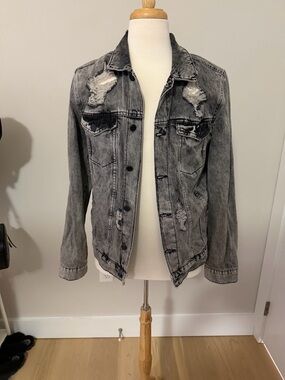 Distressed Grey Denim Jacket